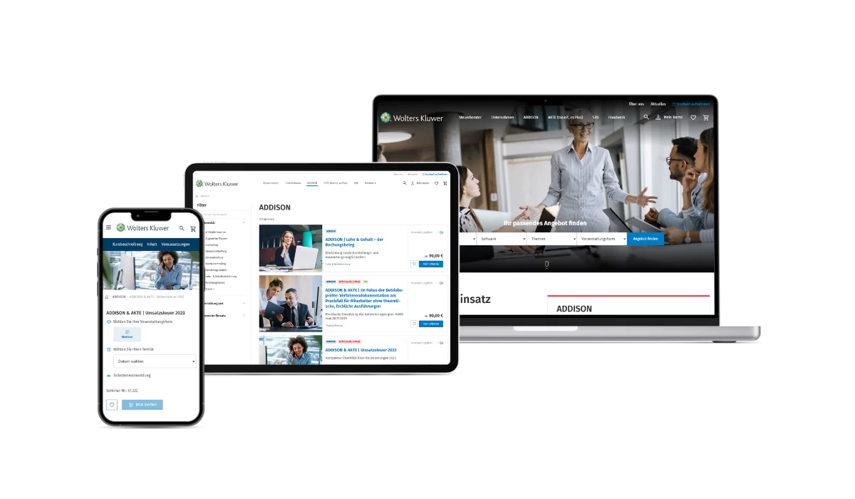 Ein Mockup von Wolters Kluwer Ein Mockup von Wolters Kluwer