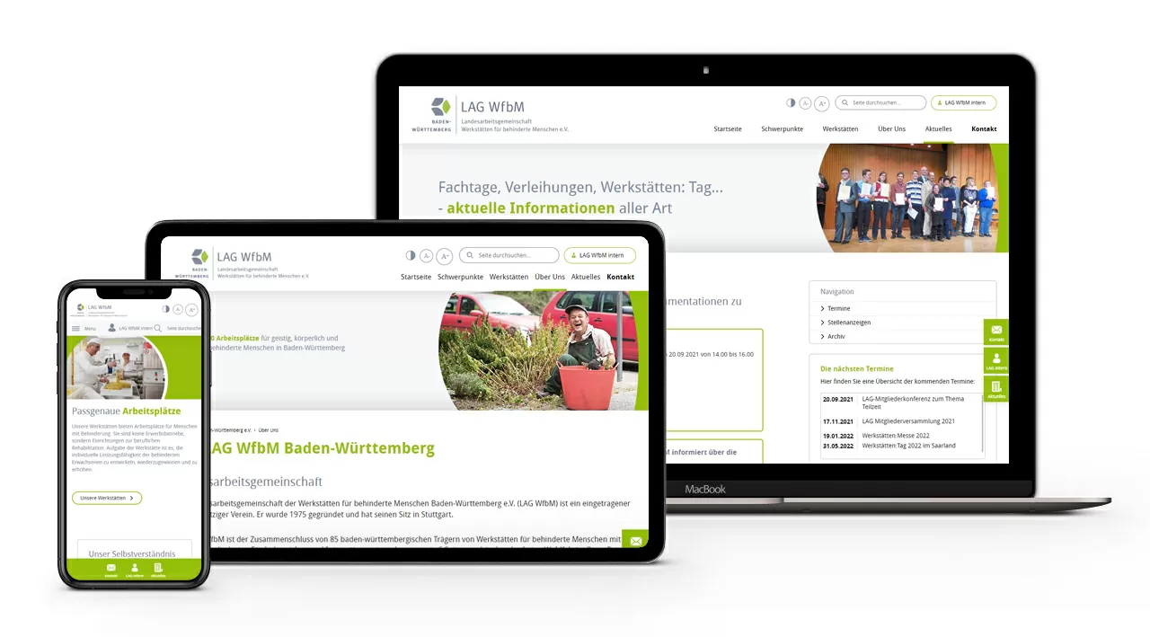 Ein Mockup von LAG WfbM Ein Mockup von LAG WfbM