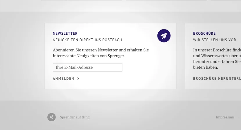 Sprenger Newsletter Newsletter Login Sprenger