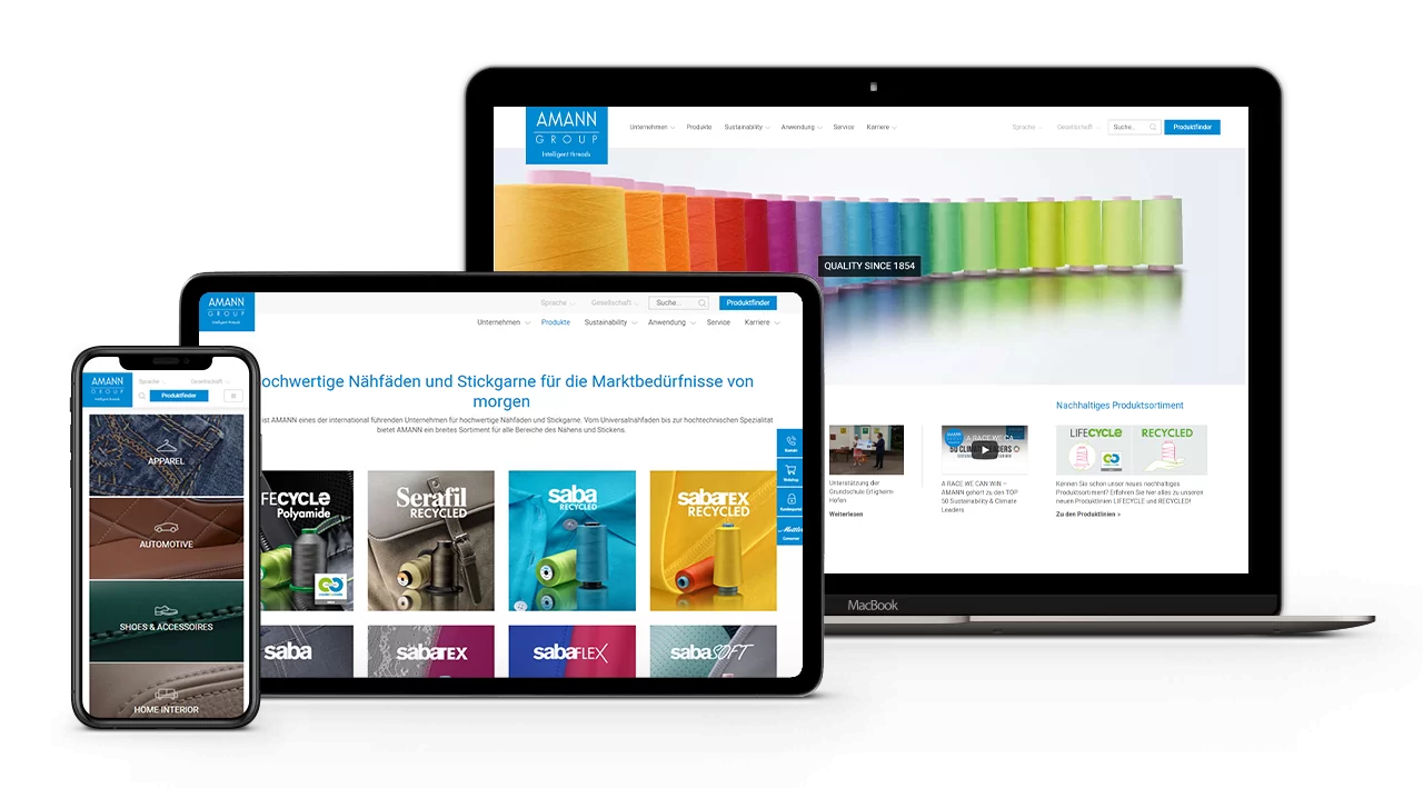 Ein Mockup von Amann Group Ein Mockup von Amann Group