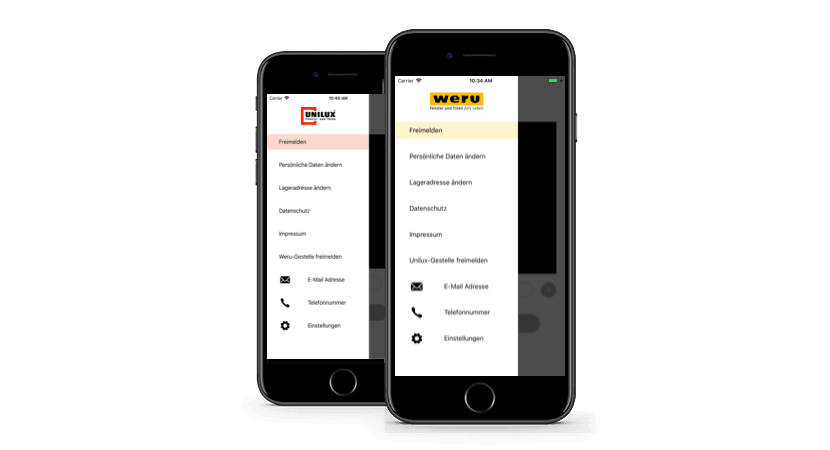 WERU APP - Menü WERU APP - Menü