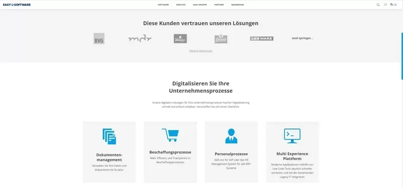 Startseite Webseite easy Software Startseite Webseite easy Software