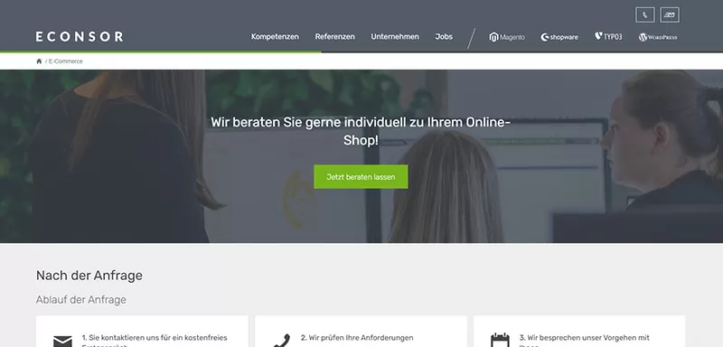 Anfragemöglichkeiten Landingpage Anfragemöglichkeiten auf eine Landingpage