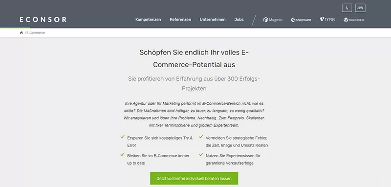 Einleitung Landingpage-Thema klare Zusammenfassung des Themas auf einer Landingpage