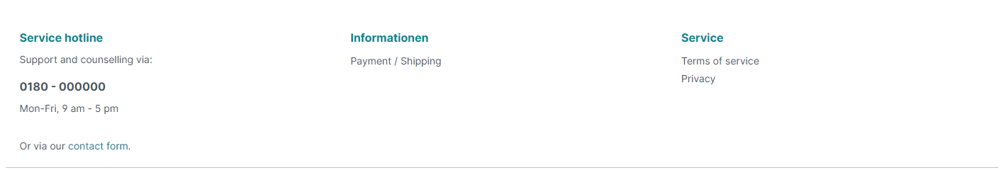 Shopware 6 Footer-Navigation im Frontend Die Footer-Navigation im Shopware 6-Frontend