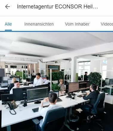 Google My Business Fotos Ansicht der Foto-Galerie über Google My Business