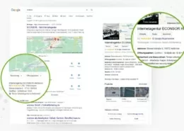 Abbildung von den Google Suchergebnissen mit einem Google My Business Eintrag