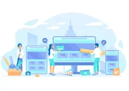 Personen besprechen Webdesign