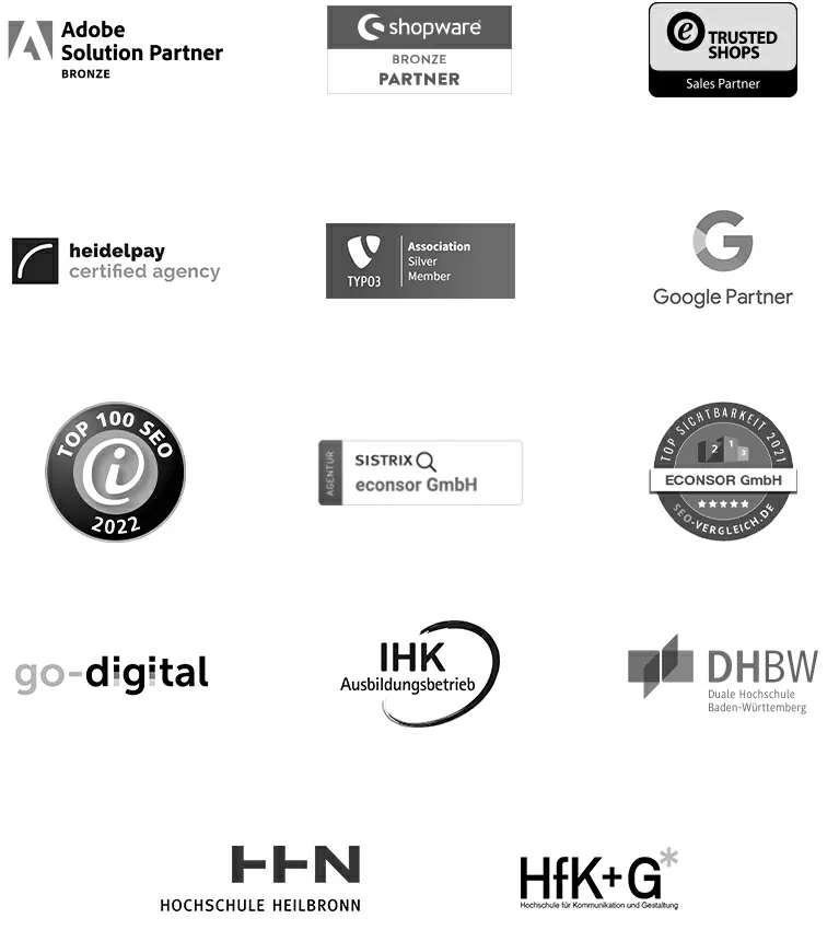 ECONSOR - Zertifizierungen und Partner ECONSOR - Zertifizierungen und Partner