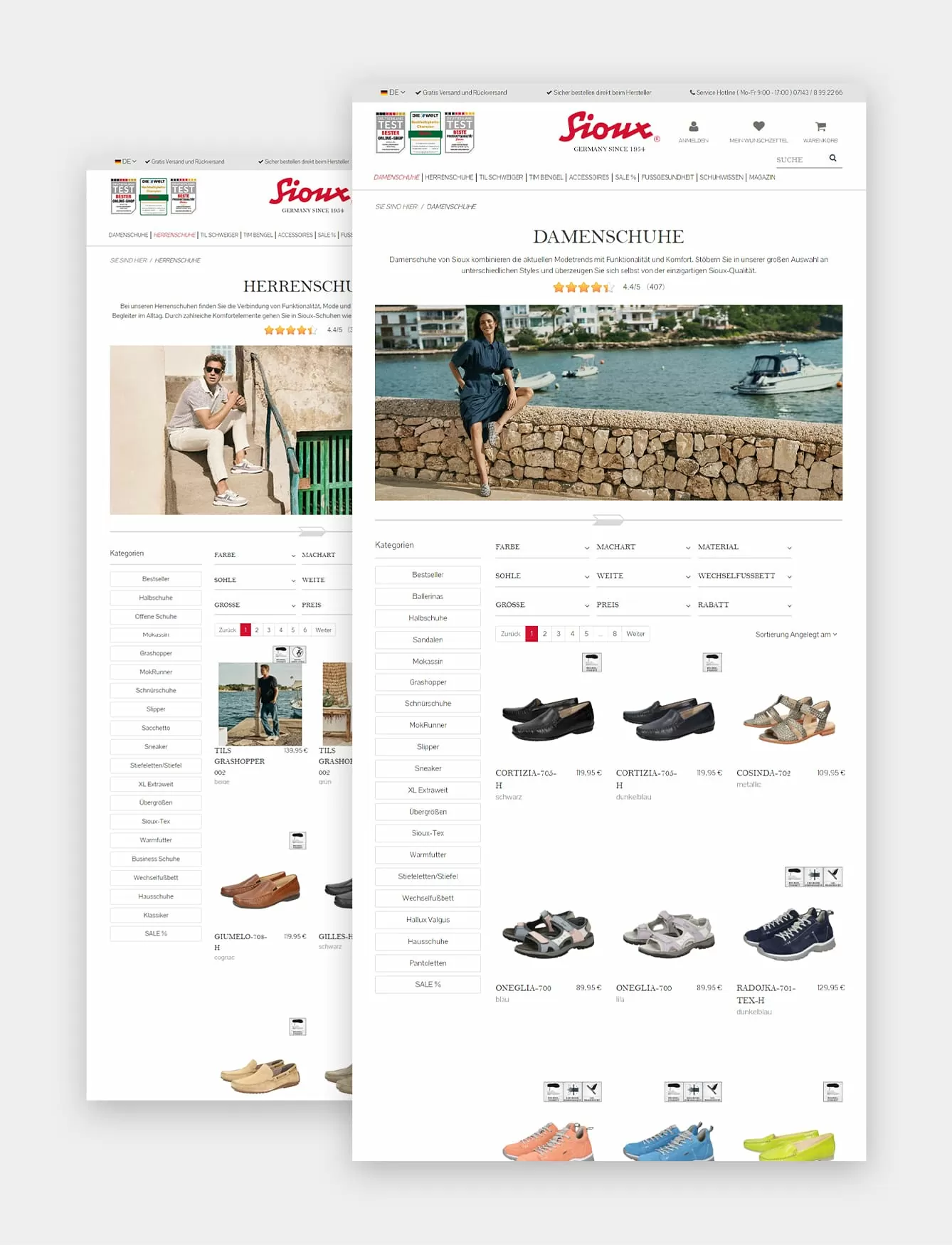 Sioux Produktkategorieseite Kategorieseite der Webseite Sioux