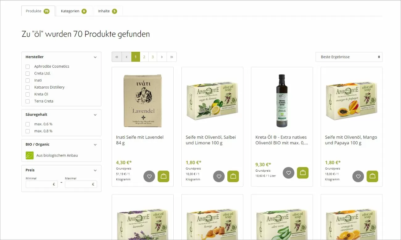 Edesma Erweiterte Suche Referenz Highlight der erweiterten Suche im Edesma Online-Shop