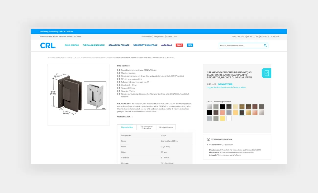 CRL Produktdetailseite CRL Produkt