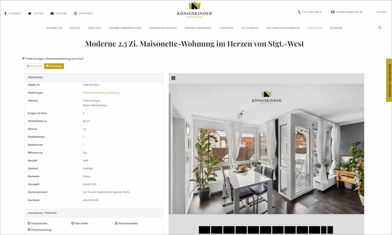 Königskinder Relaunch des Webdesigns Darstellung der Webseite von Königskinder