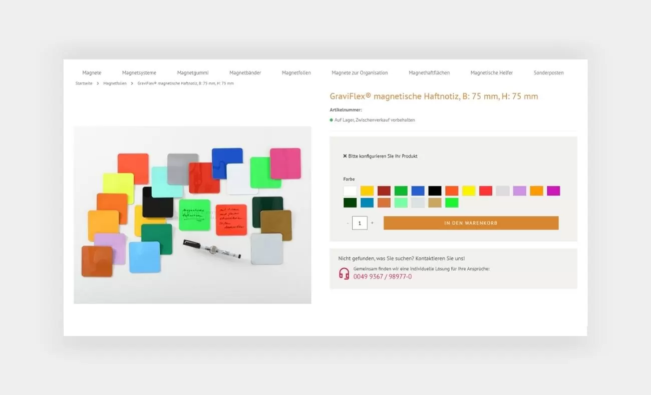 Schallenkammer Produkt magnetische Haftnotiz Referenz von Schallenkammer mit der Produktdetailseite der magnetischen Haftnotiz