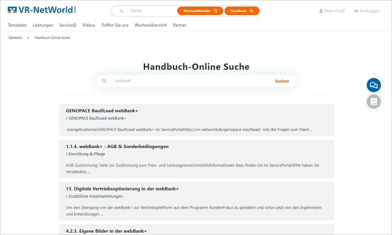 VR Networld Handbuch-Online Suche VR NetWorld Handbuch-Online Suche mit einer Suchleiste