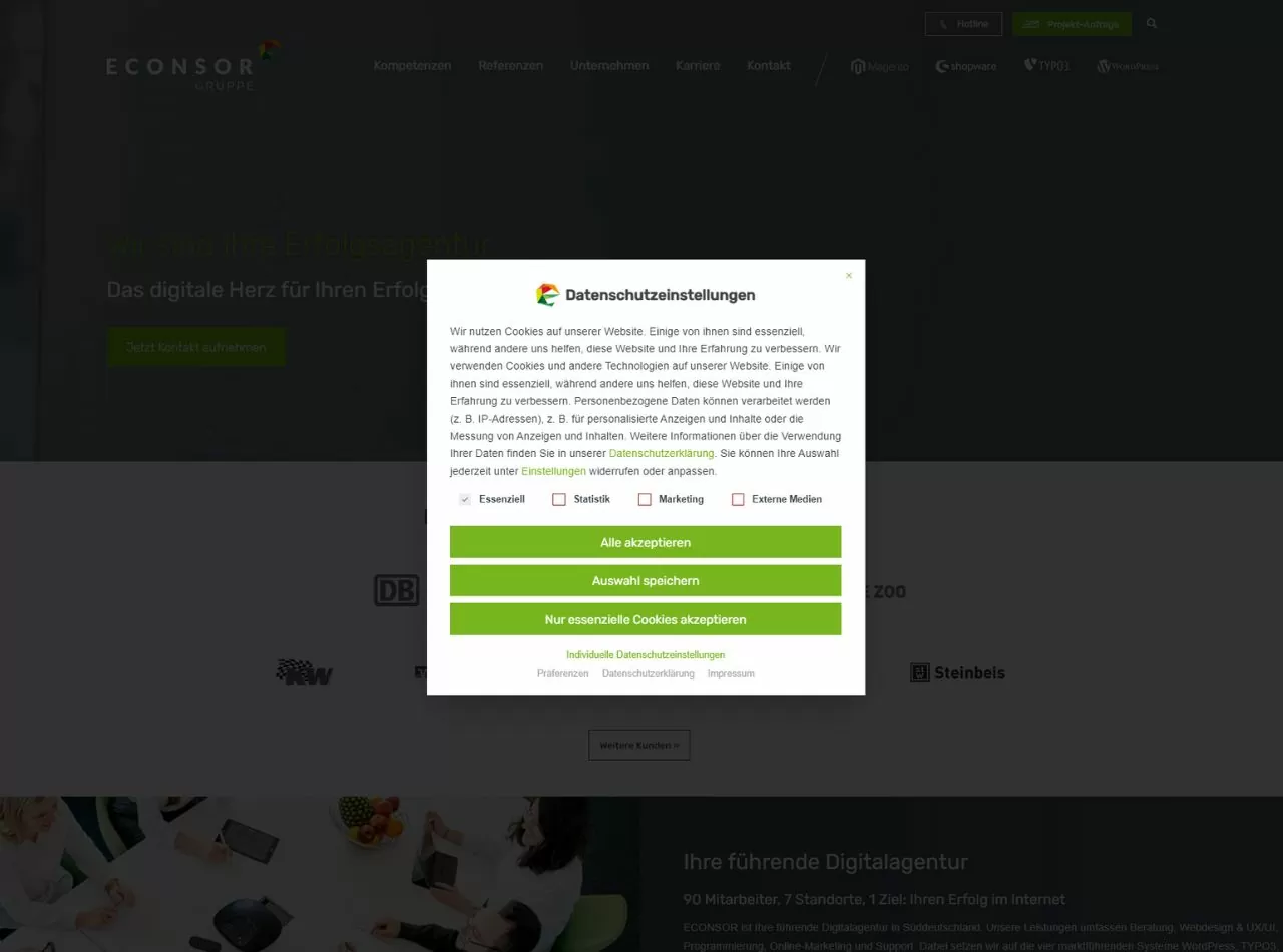 Beispiel für ein Cookie-Banner