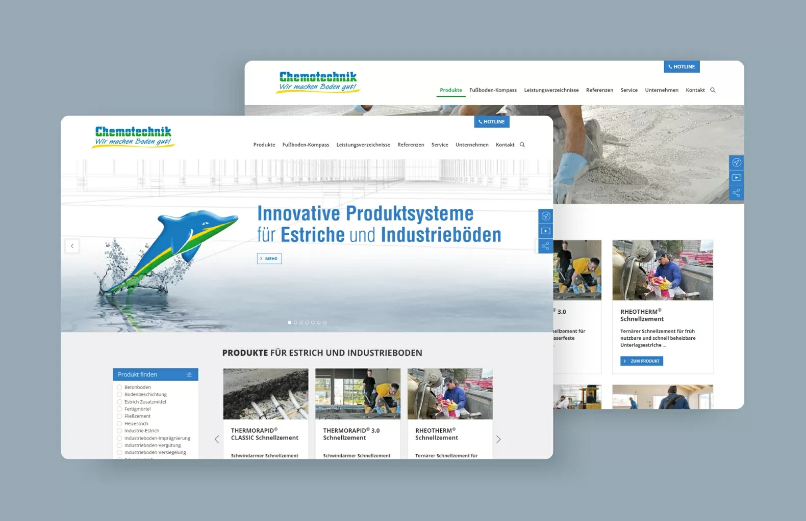 Chemotechnik Startseite und Produktdetailseite