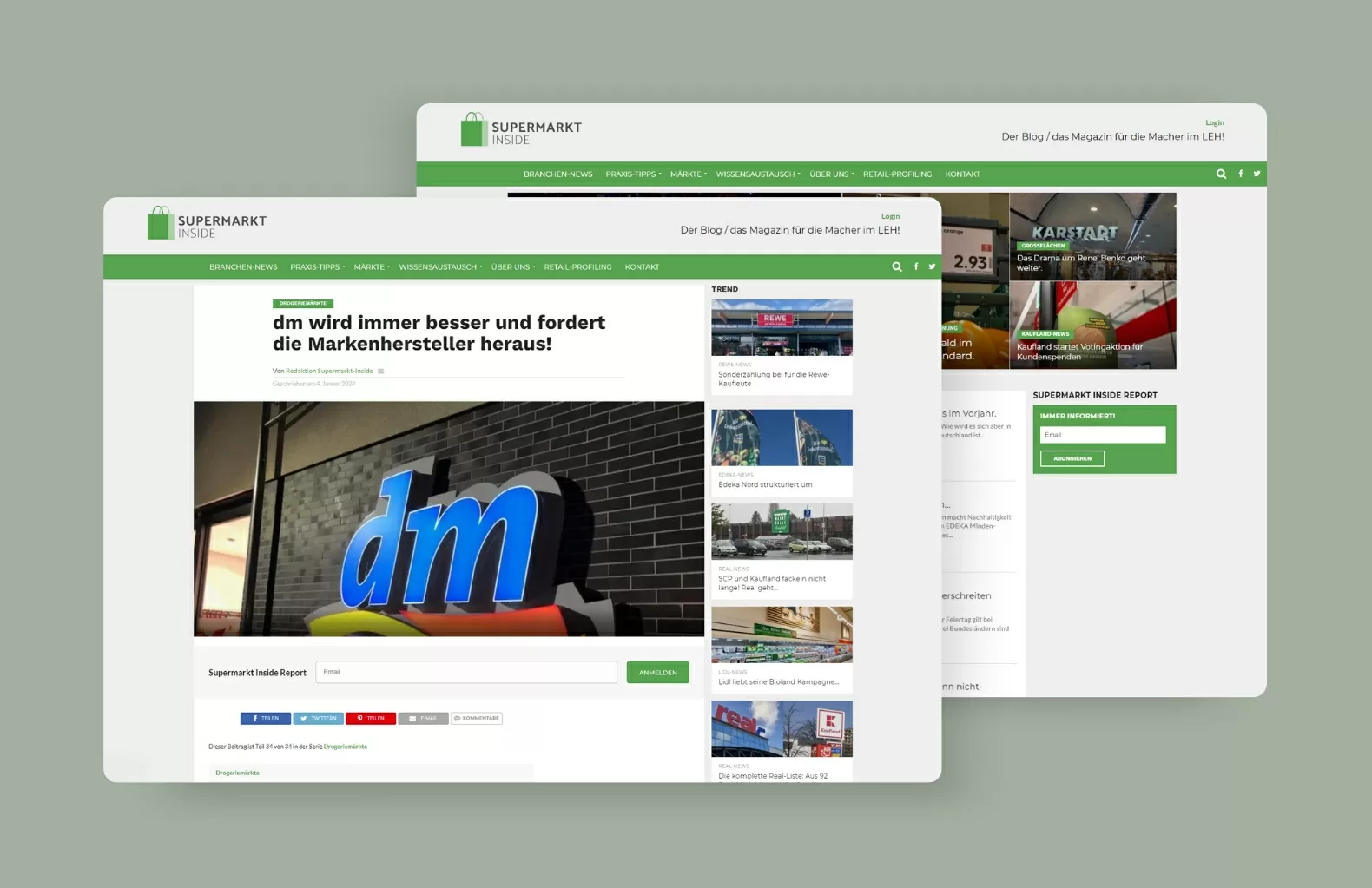 Teaser von Supermarkt Inside mit Darstellungen von den News