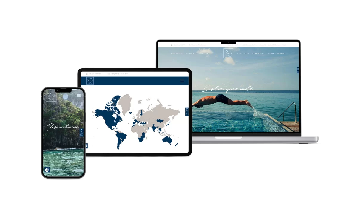 TPS Inspirationen Destinationen Startseite Referenz von TPS-Reisen auf unterschiedlichen Geräten. Auf dem MacbookTPS Inspirationen Destinationen Startseite