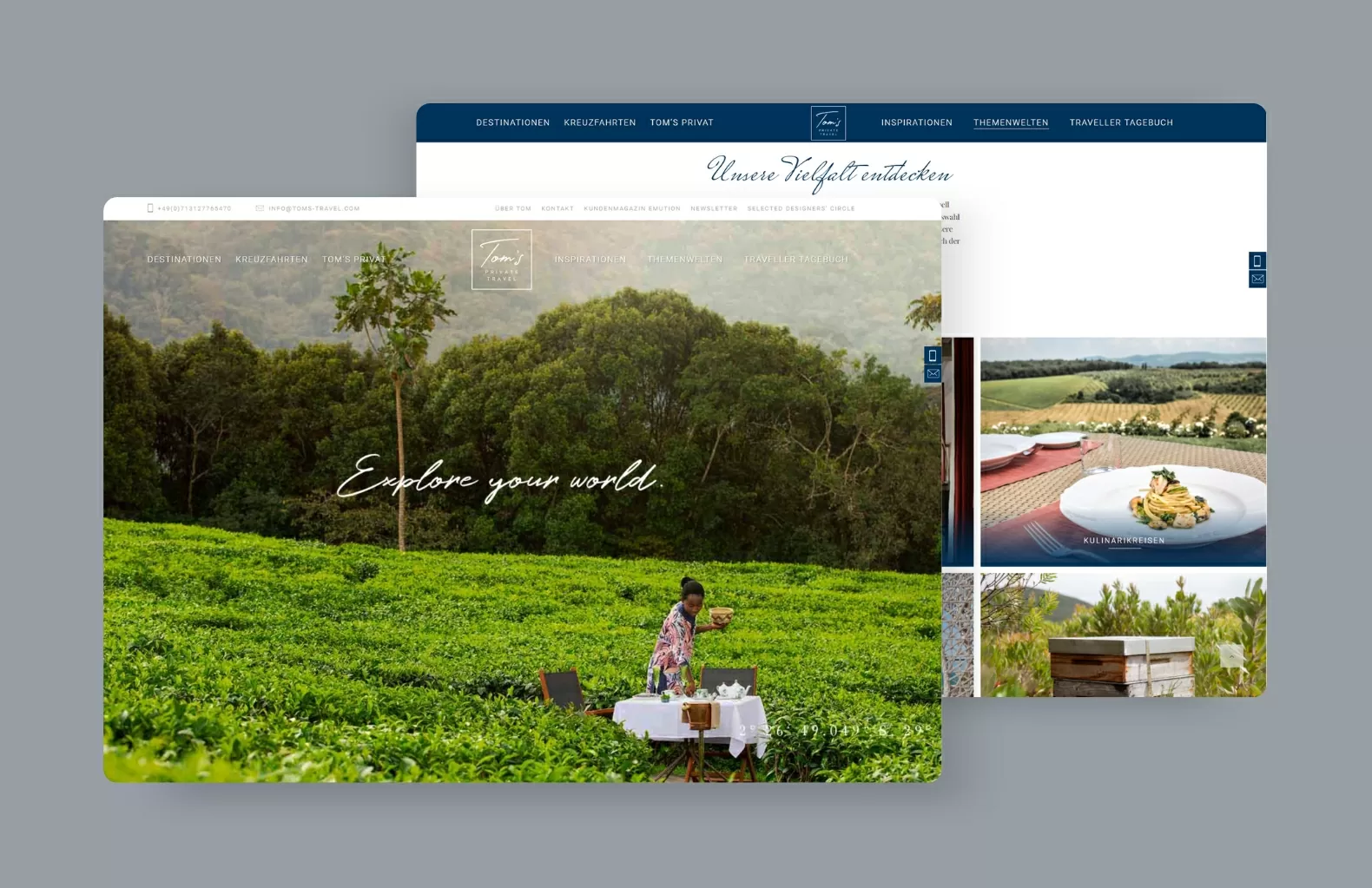 Referenz von der Startseite und die Vielfalt von TPS-Reisen