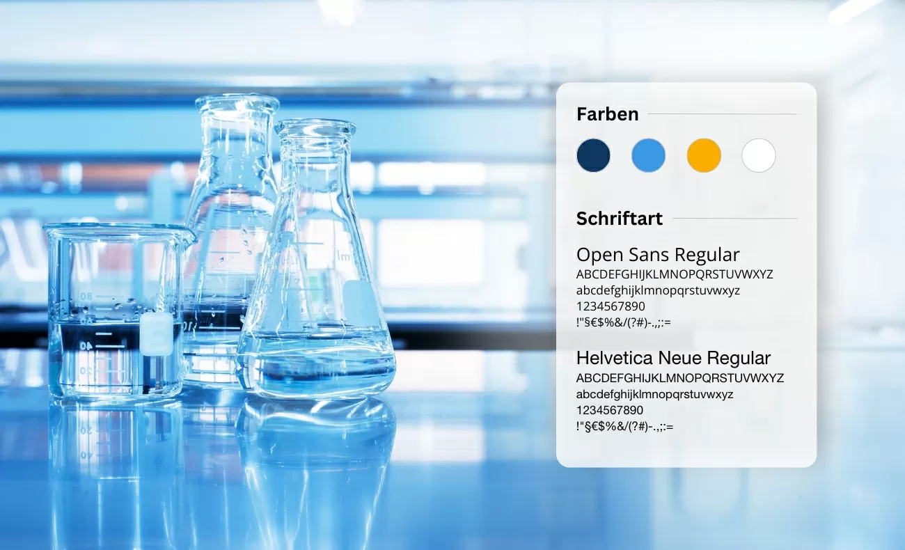 Brand Styleguide Styleguide von unserem Kunden Brand. Verwendete Farben sind Dunkelblau, Hellblau, Orange und Weiß. Die Open Sans und die Helvetica Neue wurden auf der Webseite verwendet.