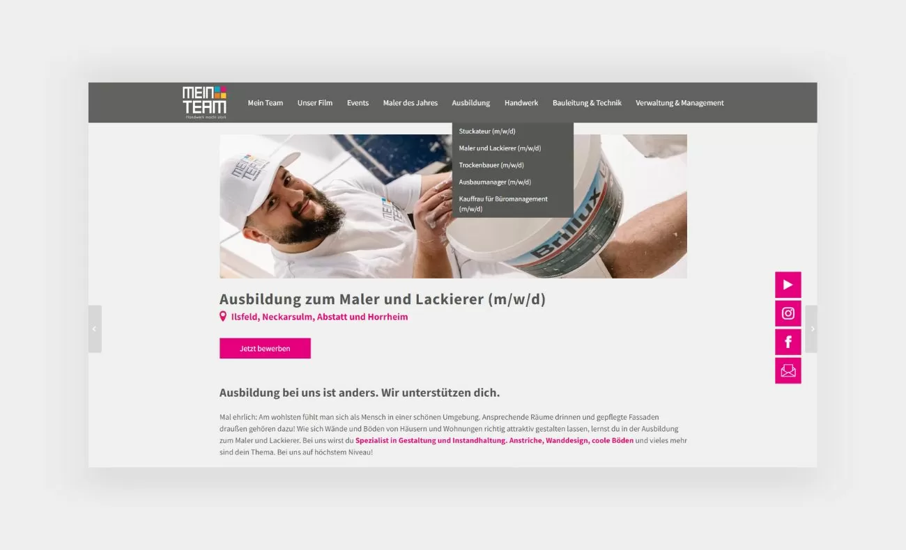 Mein Team Stellenanzeige Darstellung einer Stellenanzeige von Mein Team